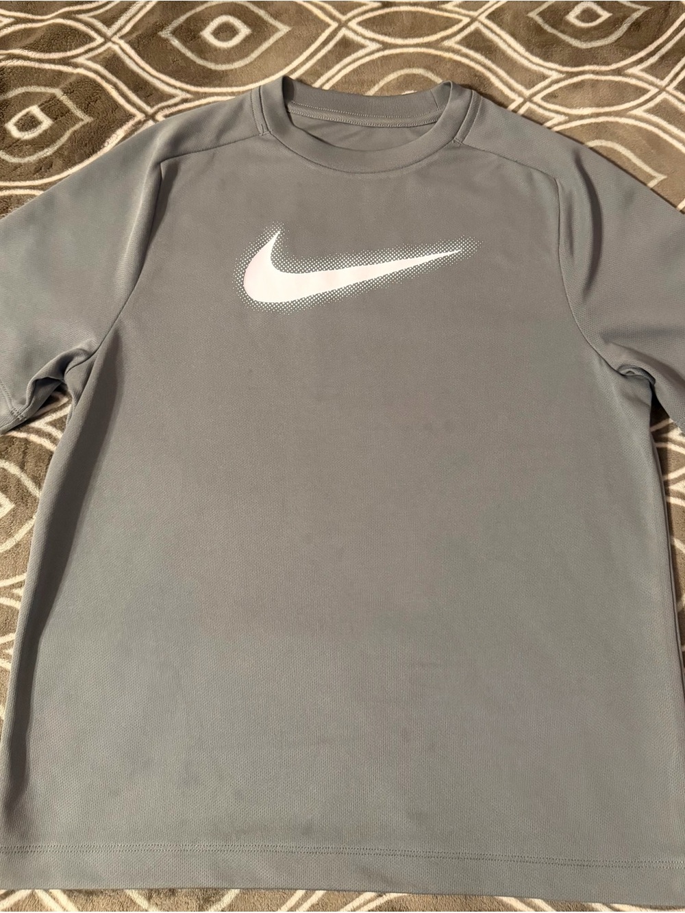 Nike Gray Dri-FIT Athletic Tee with Black Swoosh